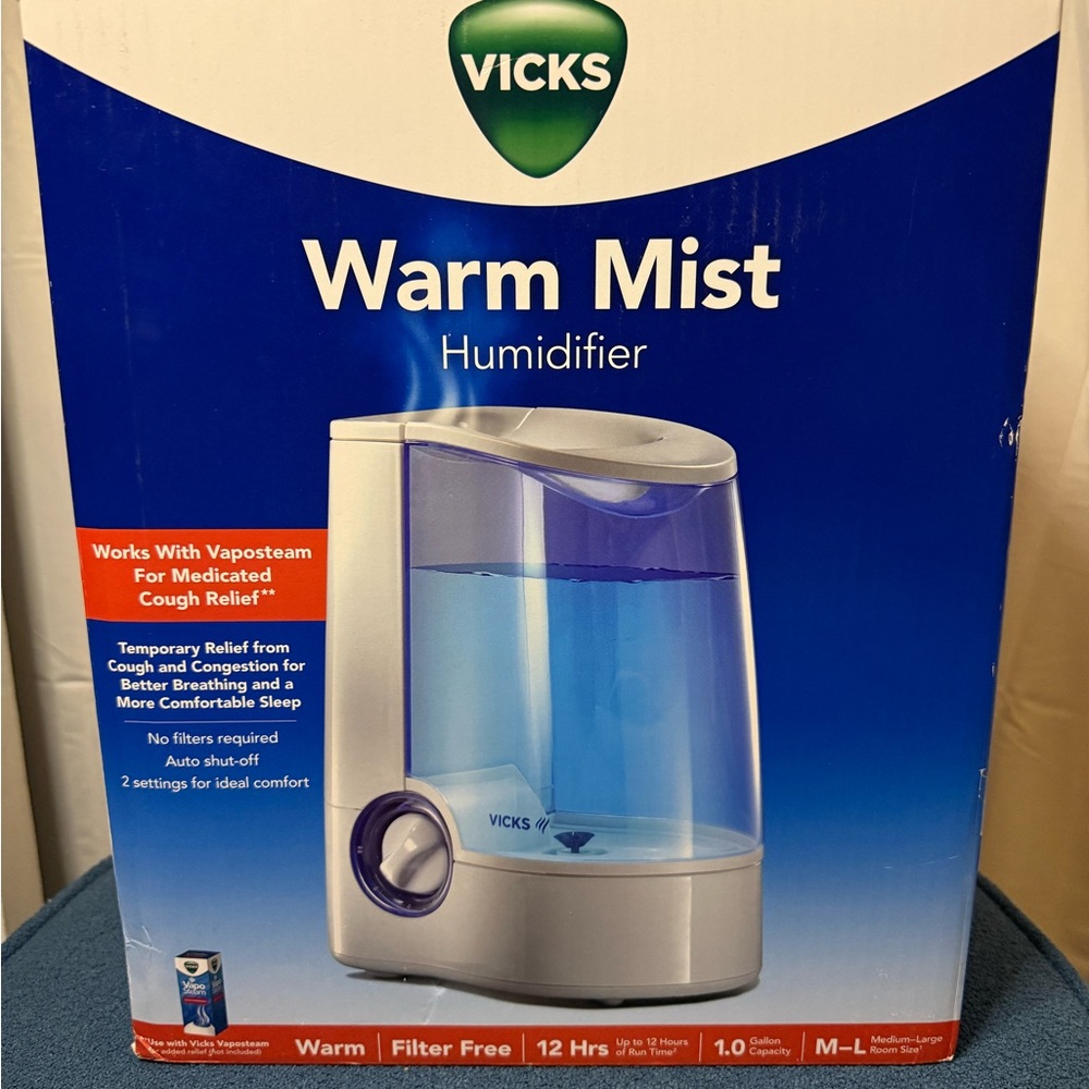 Vicks Warm Mist Humidifier - Blue/White